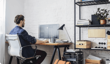 a person sitting at a desk