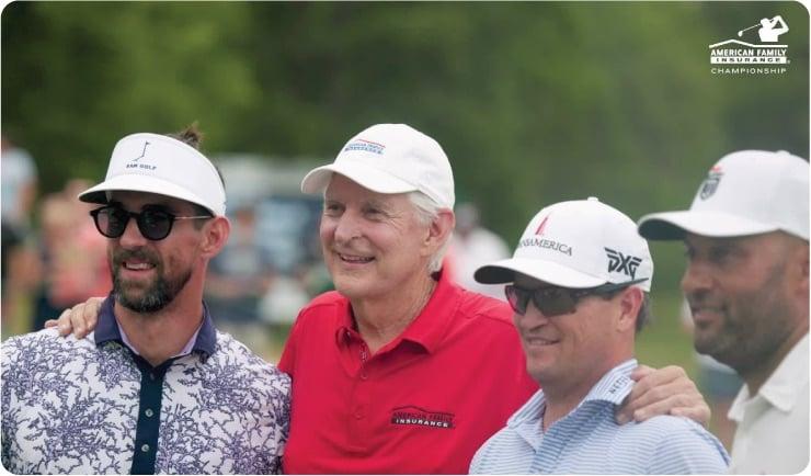 a group of men wearing white hats