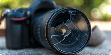 Camera with a broken lens