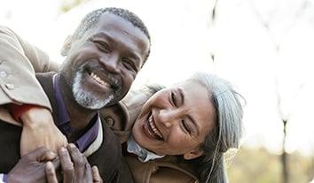 a man and woman laughing