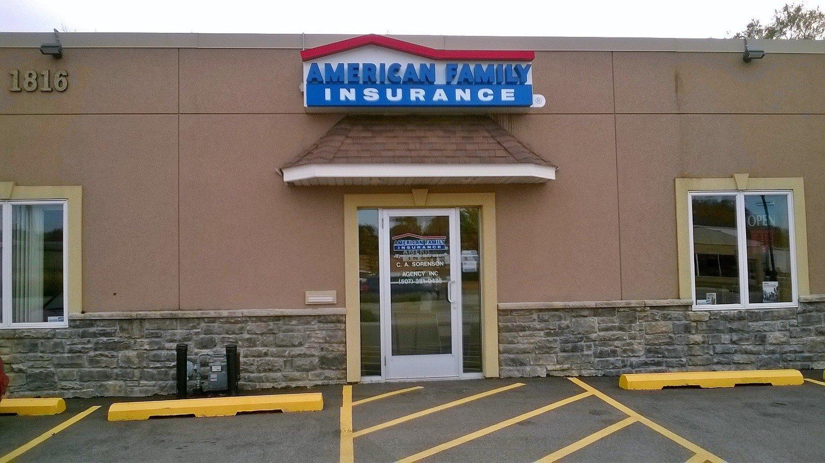 a building with a sign on the front