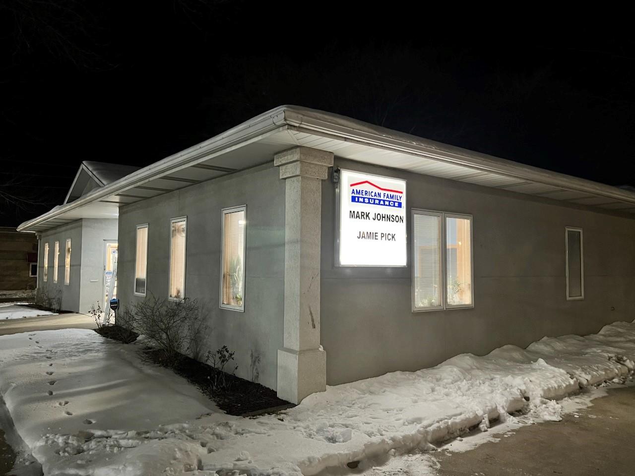 a building with a sign on the front