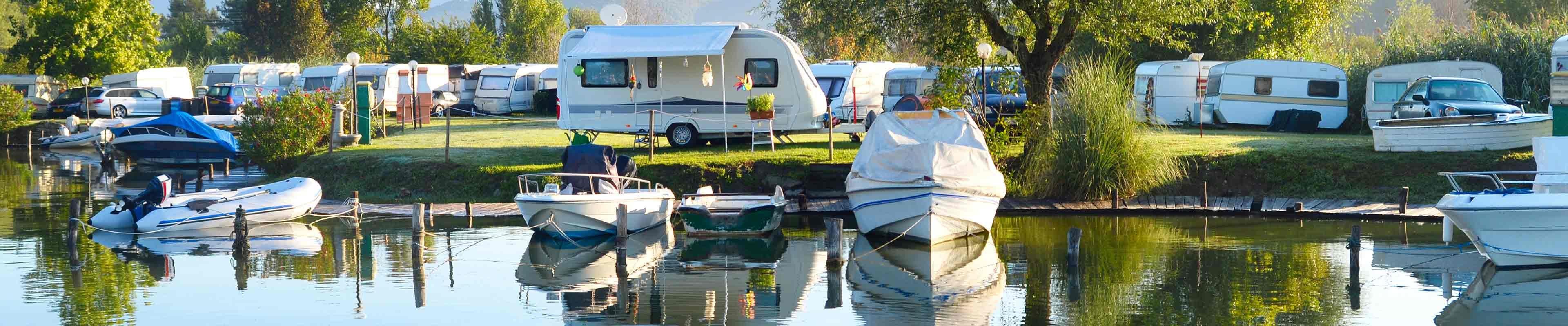 RV's and Boats at a Dock