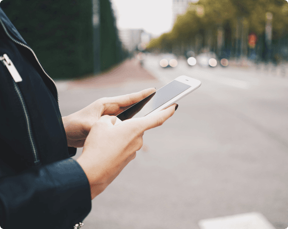 a person holding a cell phone