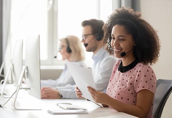 Agency staff working at computers