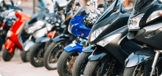 a group of motorcycles parked