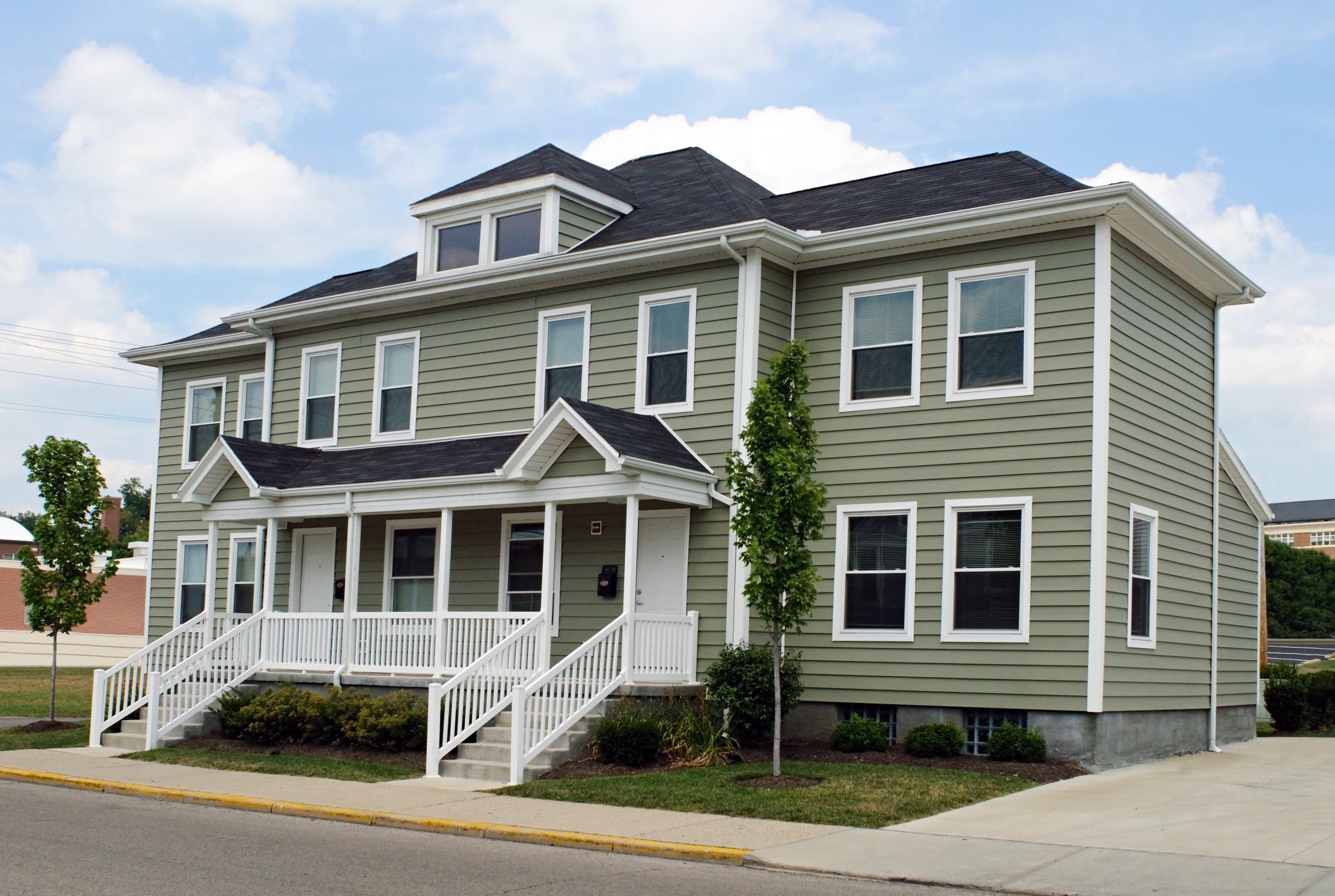 Picture of a green condo building