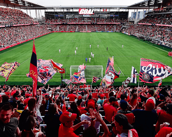 a crowd of people in a stadium