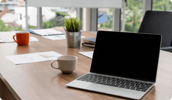 a laptop on a table