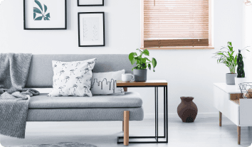 a white couch in a room